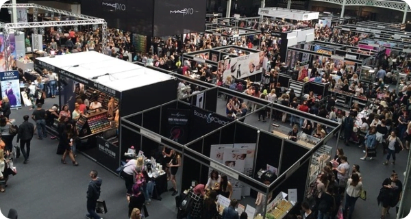 Aerial view of trade show event