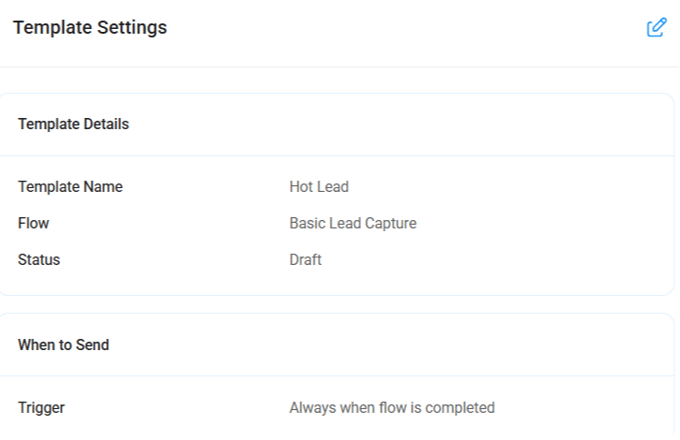 Email template settings in the Romify dashboard