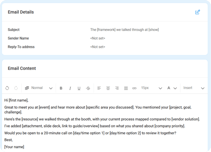 Hot lead email in the Romify dashboard