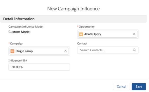 Salesforce Campaign Influence