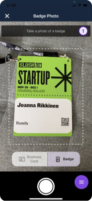 Romify’s AI badge scanner