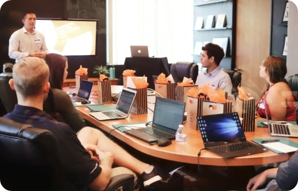 Sales team training session