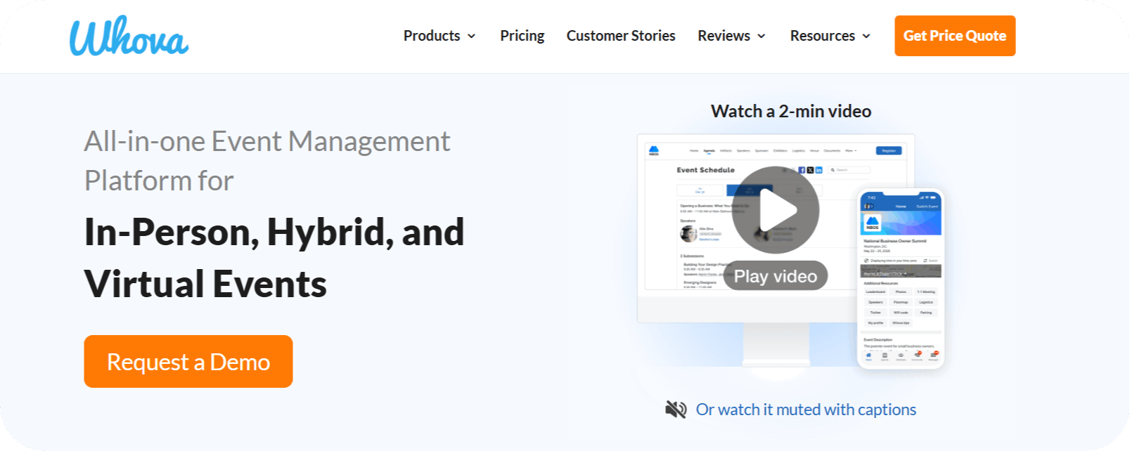 Whova homepage