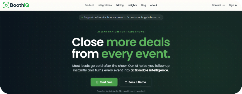 BoothIQ homepage