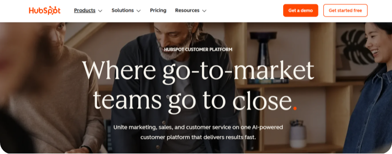 Salesforce homepage HubSpot homepage